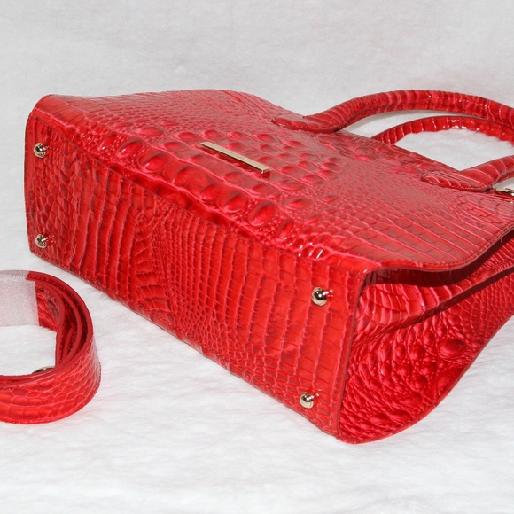 BRAHMIN Rosetta Satchel Red Sriracha Melbourne Purse Tote Crossbody Bag NWT - Picture 6 of 7
